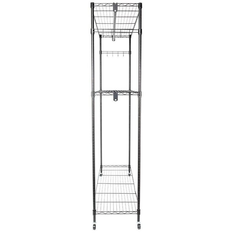 Double 2 Tier Telescopic Garment Rack Cloth Closet Organizer w/Shoe Rack &  Shelf, 1 unit - Harris Teeter