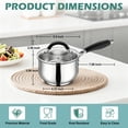 thumbnail image 2 of Vesteel 1QT Saucepan with Lid, Tri-Ply Base Stainless Steel Sauce Pan for Kitchen, Small Milk Pot with Handle for Soup, Compatible with All Cooktops, Dishwasher Safe, 2 of 7