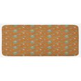 thumbnail image 1 of Art Nouveau Kitchen Mat, Hand Drawn Old Fashioned Chinese Blooms Leaves Shabby Pattern, Plush Decorative Kitchen Mat with Non Slip Backing, 47" X 19", Amber Almond Green Beige, by Ambesonne, 1 of 1