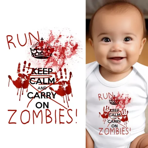 Baby Bodysuit BELLA CANVAS Run Zombies Baby Clothes For Infant Boys And Girls Baby Bodysuit