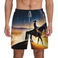 thumbnail image 2 of Picia Azure Sky Western Desert Cowboy pattern Mens Swim Trunks with Compression Liner Stretch Beach Shorts Quick Dry with Zipper Pockets No-Chafing Board Shorts-Large, 2 of 9