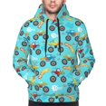 thumbnail image 2 of Bingfone Cartoon Monster Truck Men's Drawstring Hoodie Long Sleeve Pocket Sweatshirts-Small, 2 of 6