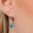 thumbnail image 3 of Gem Stone King 14K White Gold London Blue Topaz and Lab Grown Diamond Earrings for Women | 1.99 Cttw | Gemstone November Birthstone | Pear Shape 8X5MM, 3 of 6