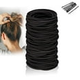thumbnail image 3 of Up to 65% Black Elastic Hair Bands 120 pcs Hair Ties for Thick and Curly No Metal Hair Hair Clips for women-beautiful0721, 3 of 9