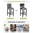 thumbnail image 3 of Black Marble Bar Stool Covers Set of 2, Vintage Abstract Grey Fluid Aesthetic Stretch Washable Bar Chair Covers with Backs, Removable Pub Counter Height Chair Cover for Kitchen Dining Room Cafe, 3 of 7