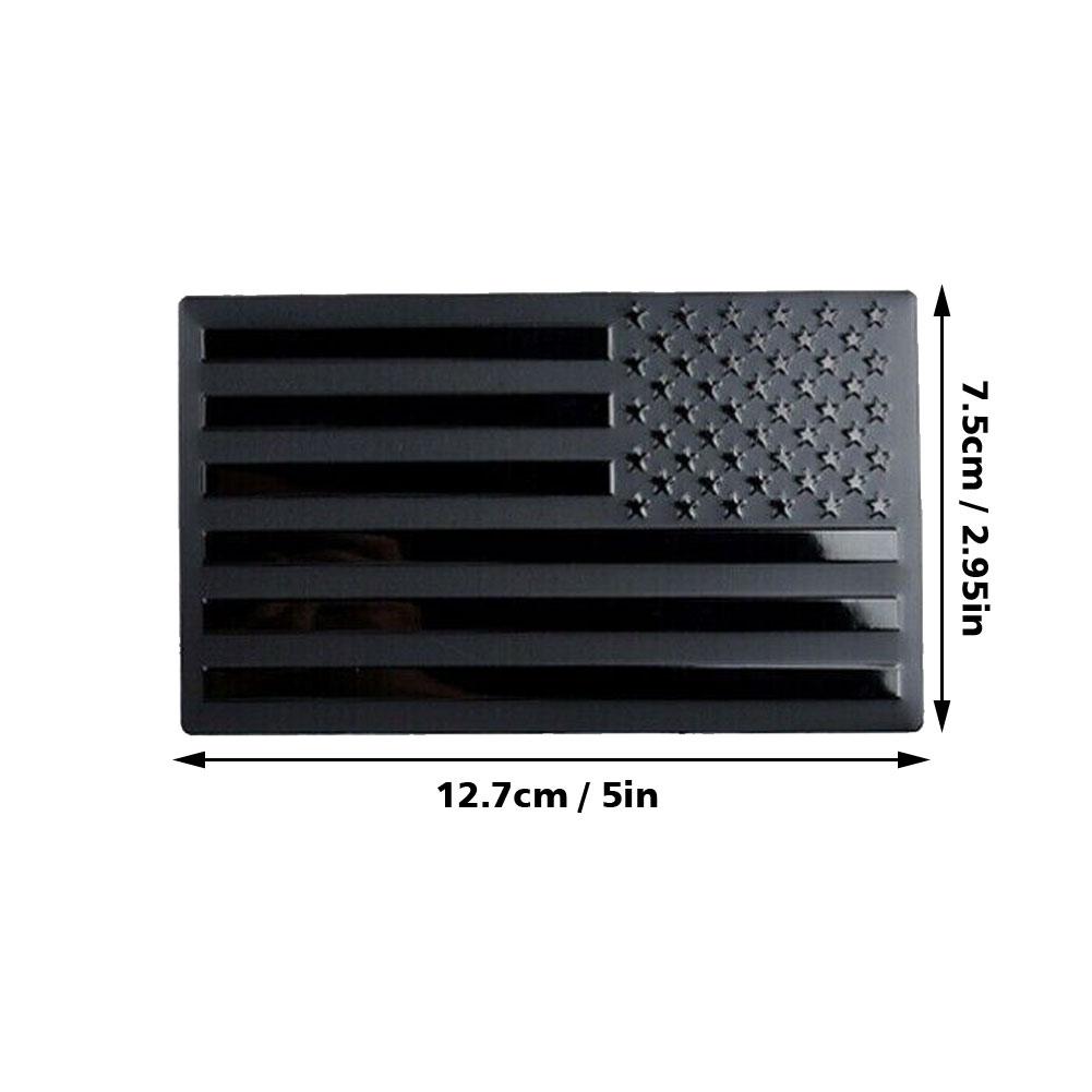 2 Pack Black Metal American Flag Emblem – Car Truck SUV Tailgate Decal Sticker