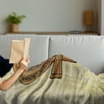 thumbnail image 3 of Egyptian Print Soft Flannel Fleece Throw Blanket, Papyrus Presenting the Key of Life Traditional Empire Egyptian, Cozy Plush for Indoor and Outdoor Use, 50" x 60", Cream Orange, by Ambesonne, 3 of 5