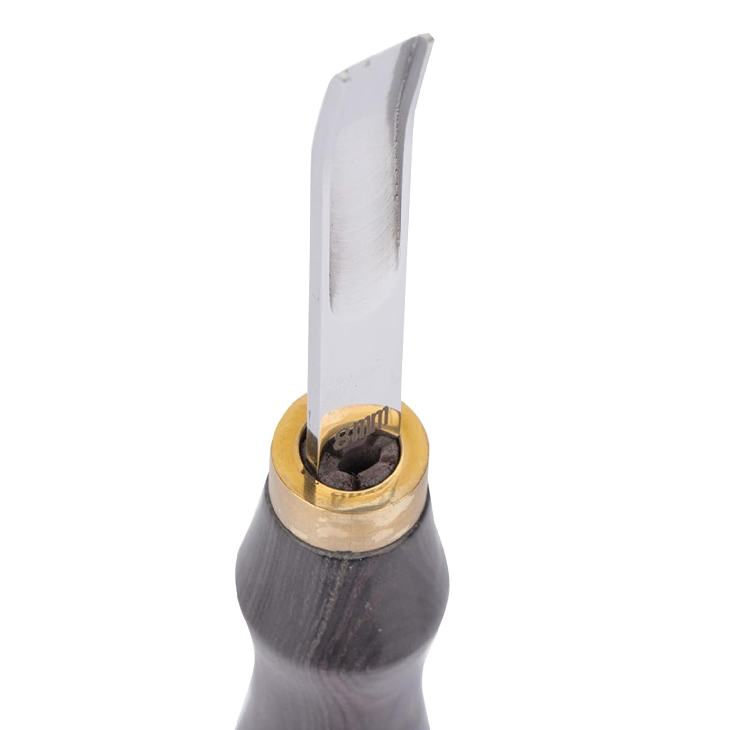 ABCISI Skiving Tool with Comfortable Wood Handle, Leathercraft Beveler Skiving DIY Craft Tool for Cutting Leather Edges Scraping Thickness Making Pull Link Heads (Black 8mm)