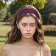 thumbnail image 2 of Unique Bargains 1 Pc Headband Stripes Wide Lace Hairband for Women Dark Purple, 2 of 5