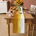 thumbnail image 2 of Ombre Orange Waves Table Runner 108 Inches Long Farmhouse Dress Scarves, Abstract Art Gradient Modern Dining Tablerunner for Coffee Table/Kitchen Island/Party Décor, 13" x 108", 2 of 8