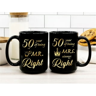 Coffee or Tea Mug Set Mr. Right & Mrs. ALWAYS Right - Set of 2 Ceram –  BRUBAKER