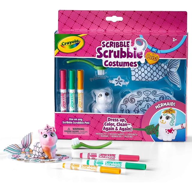 Crayola Scribble Scrubbie Conjunto de Juego de Disfraces de Sirena, Juguete para Niños, Regalo