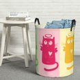 thumbnail image 5 of DouZhe Waterproof Collapsible Large Laundry Baskets, Funny Cartoon Cute Cat Prints Circular Hamper with Handles, 5 of 7