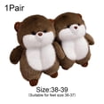 thumbnail image 2 of Jiibva Cartoon Otter Animal Slippers, Winter Warm Plush Slippers, Non-Slip Soft Closed Back Indoor Slides House Shoes for Women, Man, 2 of 7