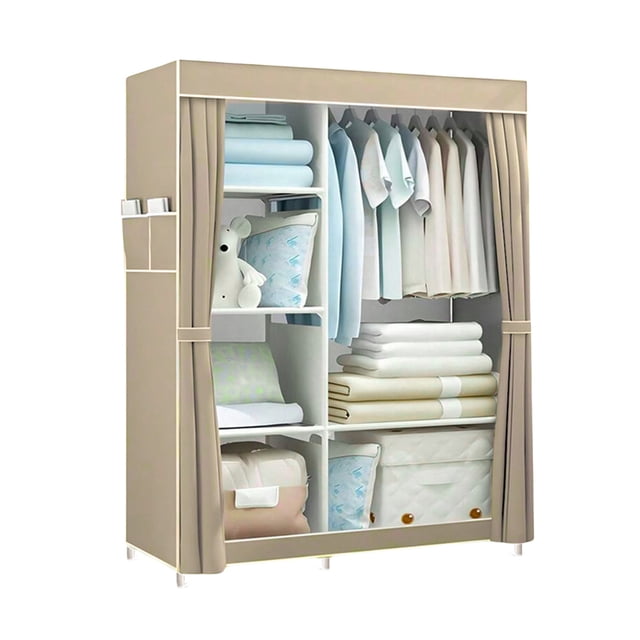 Closet Organizador de Ropa | Armario Armable | Ropero Portátil Amplio | Acero Inoxidable | Tela Impermeable