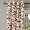 thumbnail image 2 of Ambesonne Bicycle Grommet Curtain, Pink Flowers Doodle, 50" x 120", Pale Yellow Dark Brown, 2 of 6