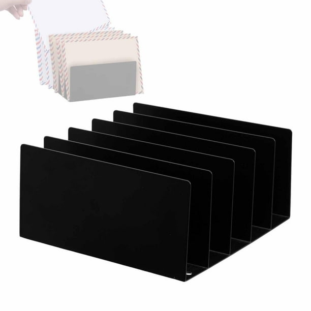 Organizador de escritorio con 5 compartimentos para documentos, correo, archivador metálico, carpeta para cartas, ideal para la escuela y la oficina.