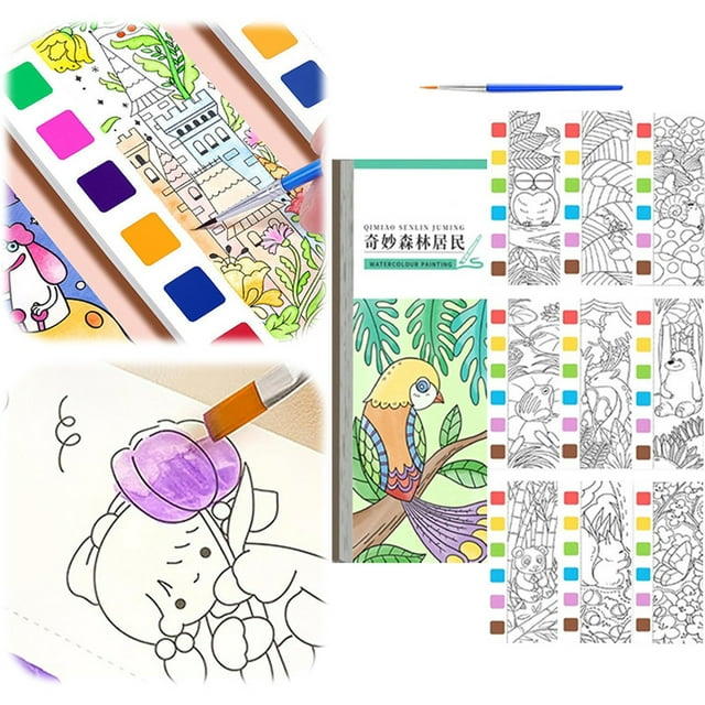 Home Tools Mini Paint Pad Mini Paint Pads Watercolor Paint Pad Pocket Watercolor Painting Book Water Color Paint Set Arts Travel Paint Watercolor Coloring Book Set for Adults Boys And G