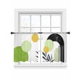 thumbnail image 6 of Boho Middle Century Sheer Curtains for Living Room Bedroom Abstract Green Geometric Botanical Sheer Curtains 45 Inch Long 2 Panels Set Light Filtering Curtain Window Treatments Drapes for Dining Room, 6 of 6