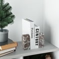 thumbnail image 3 of Koville Turkish Natural Marble Bookends for Shelves, Decorative Book Ends, 7lbs Heavy-Duty Marble Book Holders, Bookshelf Apartment Decor for Normal Books/CD/Video Games(Leopard), 3 of 7