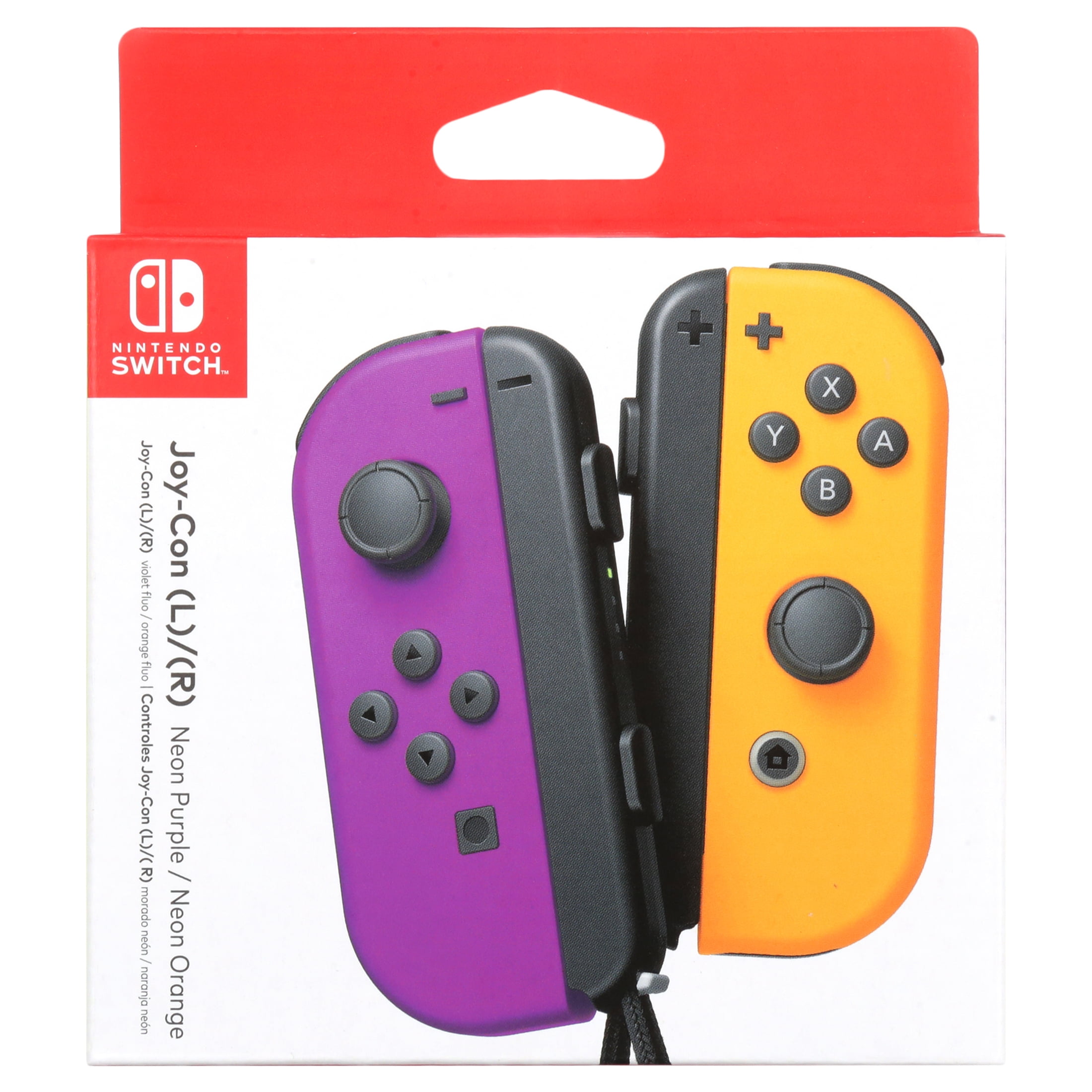 Chrono - Joy-Con Gauche Violet Néon/Droite Orange Néon（noir）Pour