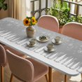 thumbnail image 3 of Grey Christmas Table Cloths for 8 Foot Rectangle Tables, Vintage Farmhouse Pine Tree Snowflakes Patio Waterproof Elastic Fitted Tablecloths, Washable Rectangular Table Cover for Camping, 3 of 8