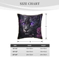 thumbnail image 2 of KLL Purple-Eyed Floral Leopard Decorative Throw Pillow Covers Velvet Soft for Couch Sofa Bedroom Living Room Outdoor (No pillow core)- 20"x20", 2 of 5