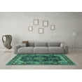thumbnail image 3 of Ahgly Company Indoor Rectangle Persian Turquoise Blue Traditional Area Rugs, 7' x 9', 3 of 4