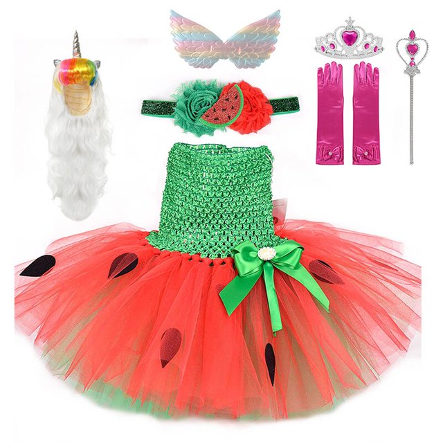 Vestido de princesa Rainbow Candy con WigTutu, disfraz de Cosplay para niños, traje de fiesta de cumpleaños zhangyuxiang unisex