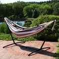 thumbnail image 5 of Sunnydaze 2-Person Cotton Brazilian Hammock with Stand, 400 lb Capacity - Calming Desert, 5 of 9