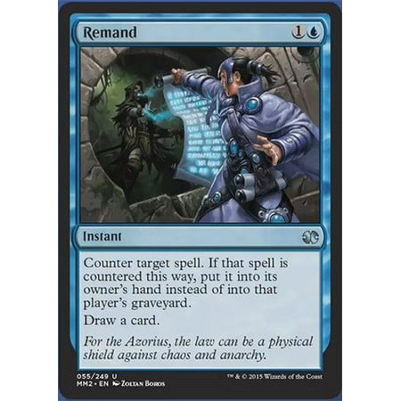 - Remand (055/249) - Modern Masters 2015, A single individual card from the Magic: the Gathering (MTG) trading and collectible card game (TCG/CCG). Ship from