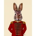 thumbnail image 2 of Fab Funky 12x14 White Modern Wood Framed Museum Art Print Titled - Military Rabbit in Red, 2 of 4