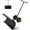 Black, variant on Lumiparty Snow Pusher with Wheels for Driveway, 36" Wide Steel Blade, 7-Position Angle Adjustment & 60° Tilt Handle, Push Snow Shovel Removal with Ground Protection, Yellow