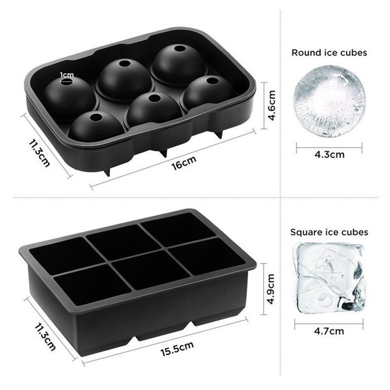 Ice Cube Tray, Boulevard F Ice Trays for Freezer With Lid, Silicone Large  Round Ice Cube Tray, Sphere Square Honeycomb Ice Trays for Whiskey With  Covers&Funnel 