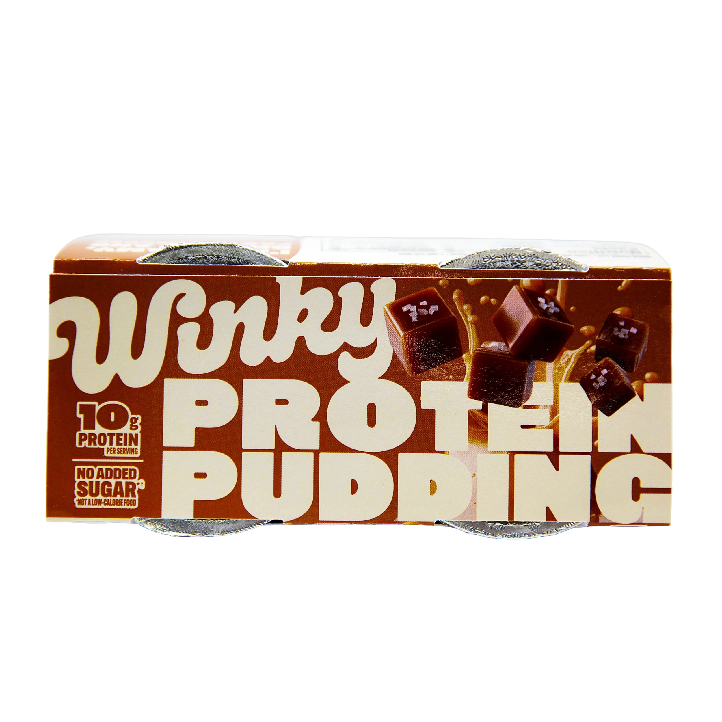 Winky Salted Caramel Protein Pudding, Refrigerated, Plastic Cup, 14oz, 4Pack