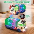 thumbnail image 2 of Choopheme Camión De Basura Juguetes con Música Luz LED 4D Juguetes con Luz Automática Camión De Basura Motor Coche De Empuje Vehículo De Juguete Camión De Basura para Niños Pequeños Juguete 3 4 5 Años, 2 of 5