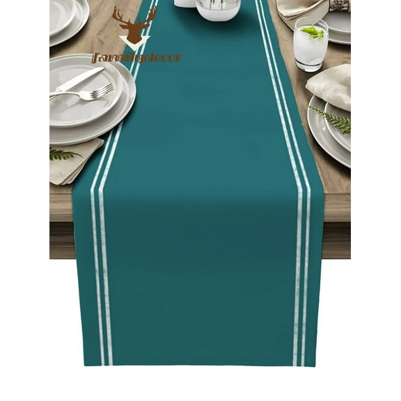 Solid Color Turquoise Table Runner Home Wedding Decor Table Flag Mat Table Centerpieces Decoration Party Dining Long Tablecloth
