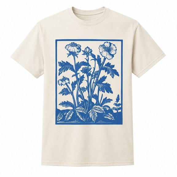 Vintage Botanical Wildflower Graphic T-Shirt | Retro Pressed Flowers Tee | Gift for Her