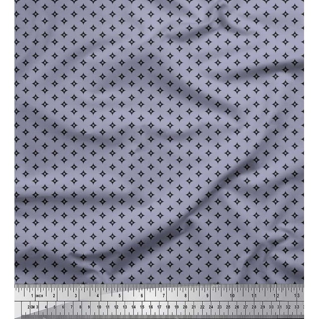 Soimoi Rayon Fabric Geometric Star Shirting Fabric Prints by Yard 42 Inch Wide