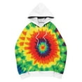 thumbnail image 5 of Tie Dye Hoodie Women Trendy Boyfriend Style Oversized Sweatshirt Pocket Long Sleeve Drawstring Hooded Pullover Tops (M, Green), 5 of 5