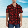 thumbnail image 2 of Fotbe Red Skulls Camisa Hawaiana para Hombre Unisex – Camisa Casual de Verano con Botones de Manga Corta de Algodón y Lino,X-Large, 2 of 7