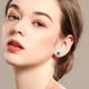 thumbnail image 5 of Pendientes de turquesa tibetana de 10 mm, pendientes de poste circulares, pendientes de piedras preciosas, pendientes hechos a mano para mujer, moda moderna, 5 of 8