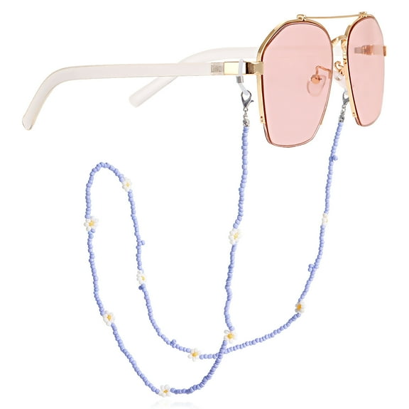 Cute Flower Beaded Glasses Chain Anti Slip Sunglasses Reading Glasses Lanyard Strap Boho Mask Face Covering Eyewear Retainer