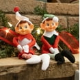 thumbnail image 5 of FLOWER TIME Retro Christmas Elf, Poseable Elf in Pointed Hat and Stripes, One 10 inch Elf Selected For You From Four Assorted Styles, 5 of 7