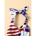 thumbnail image 4 of Baby Girl 4th of July Ruffled Romper American Flag Bodysuit Jumpsuit with Headband Independecen Day Outfit Set, 4 of 7