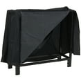 thumbnail image 3 of Sunnydaze Indoor or Outdoor Traditional Steel Firewood Log Rack with Protective Cover, 3 of 14