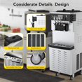 thumbnail image 6 of Entcook 3 Flavors Commercial Ice Cream Maker, 5.8-8 Gal/H Freestanding Soft Serve Ice Cream Yogurt Machine with Caster Wheels, 6 of 7