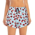 thumbnail image 2 of Vsdgher Flowers and Lady Bugs Print Women's Running Double Layer Shorts High Waisted with Pockets Elastic Yoga Workout Athletic Gym Sports, 2 of 8