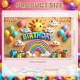 thumbnail image 2 of Colorful Birthday Banner Cartoon Party Display Rainbow Design Balloon Decorated Happy Backdrop for Kids Birthday Party Children Celebration Indoor Decoration, 2 of 9