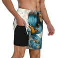 thumbnail image 2 of Naloa Cute Sunflower Blue Duck Print Men Swim Trunks with Compression Liner ,Board Shorts,Men's Swim Shorts with Drawstring and Elastic Waistband-X-Large, 2 of 6